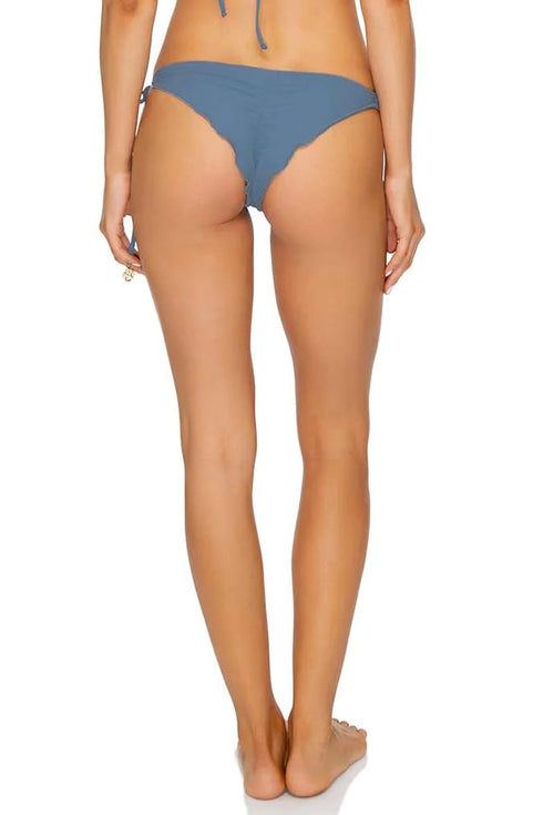Luli Fama Jagged Bombshell Wavy Ruched Back Brazilian Tie Side Bottom